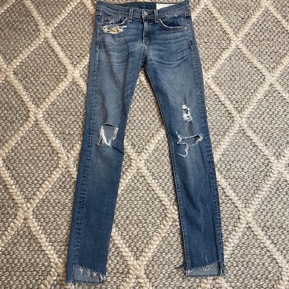 rag & bone Denim - Rag & Bone Ripped Skinny Commodore Jeans